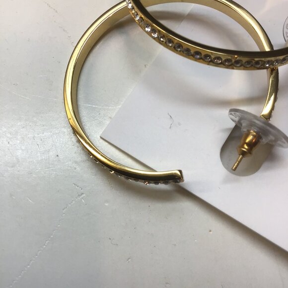 Kate Spade New Gold Hoop with Rhinestone Earrings - Picture 2 of 2